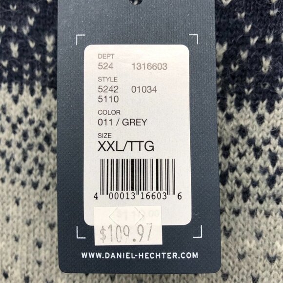 NWT Daniel Hechter Men’s Navy blue and Grey Gradient Knit Turtleneck Sweater XXL - Picture 5 of 15